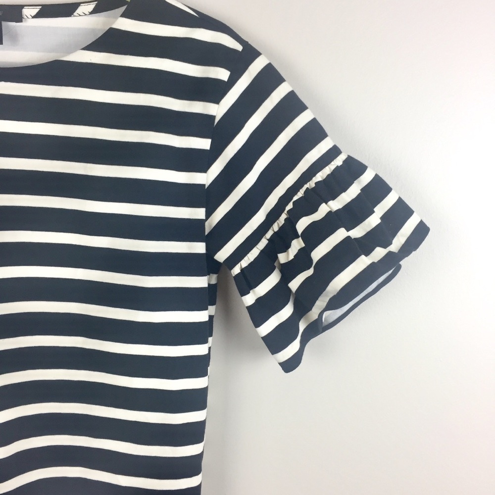 J. CREW Striped Top With Ruffle Sleeve - Picture 5 of 8